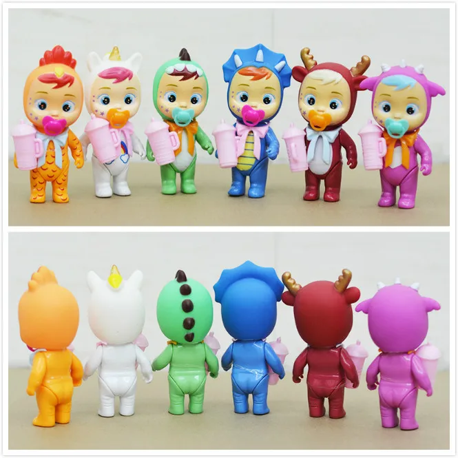 

6pcs/set 12cm Magic Cry Lol Doll Toy Drinking Water And Crying A Baby Girl Play House Figure Babies Children Girls Birthday Gift
