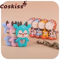 coskiss 1pcs baby teether silicone deer food grade sheep teether nursing teething necklace accessories silicone animal teether