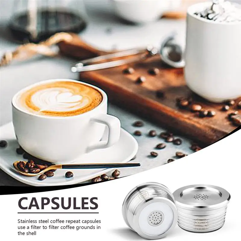

Stainless Steel Capsule Set Refillable Reusable Crema Coffee Capsule for DELTA Q with Spoon Cleaning Brush