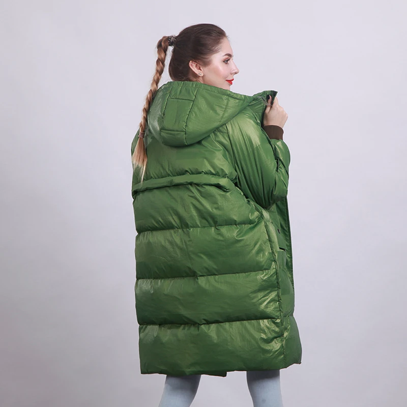 Новинка 2020 года пуховик большого размера плюс с капюшоном теплая куртка на белом