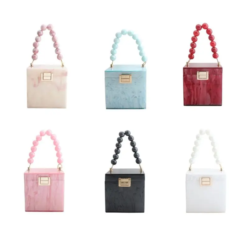 

Box Shape Clutch Bag Purse Bridal Handbag Wedding Ladies Evening Prom Wallet H8WD