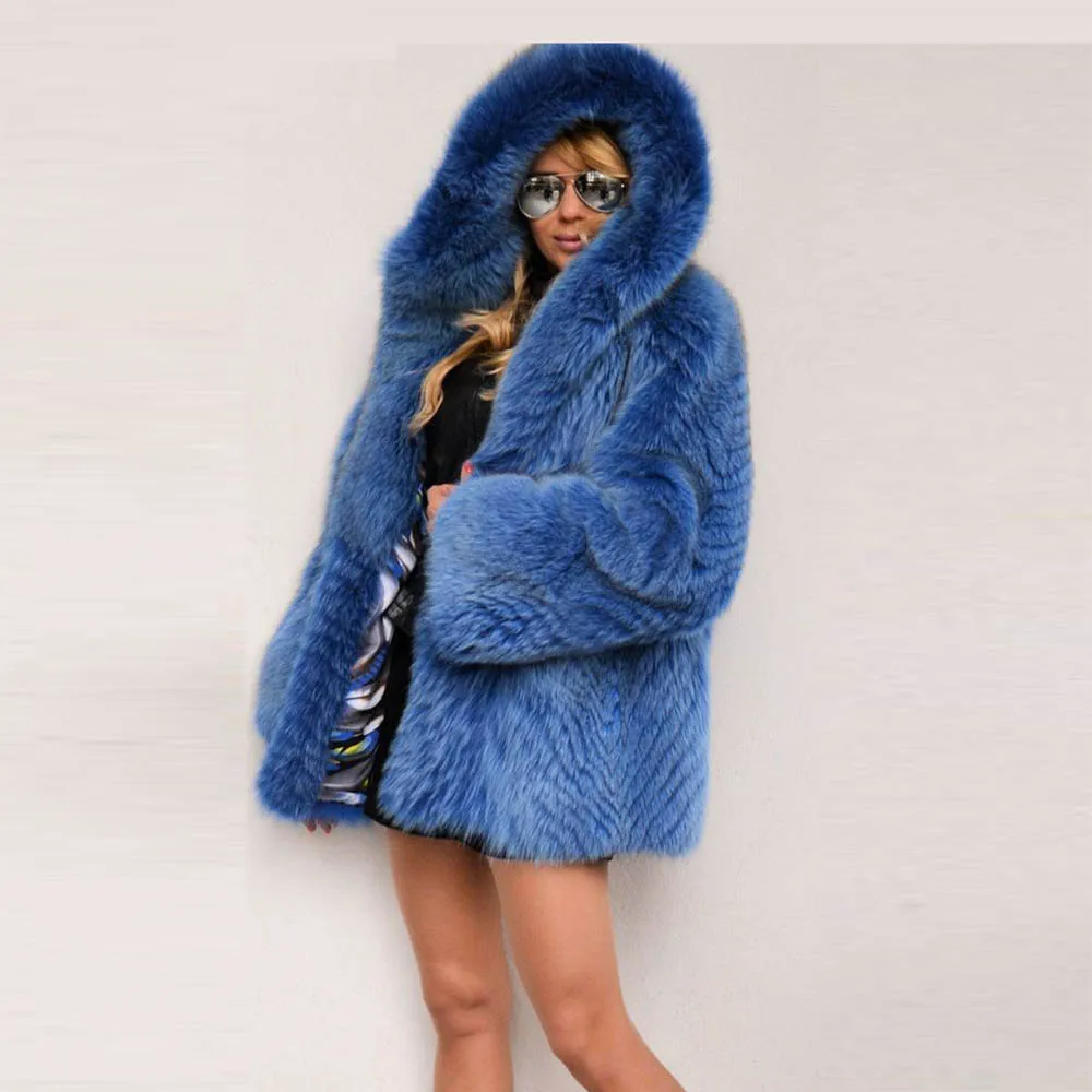 BFFUR Winter Women Real Fur Coats 2022 New Luxury Woman High Quality Natural Fox Fur Jcakets With Hood Thick Warm Fur Overcoats