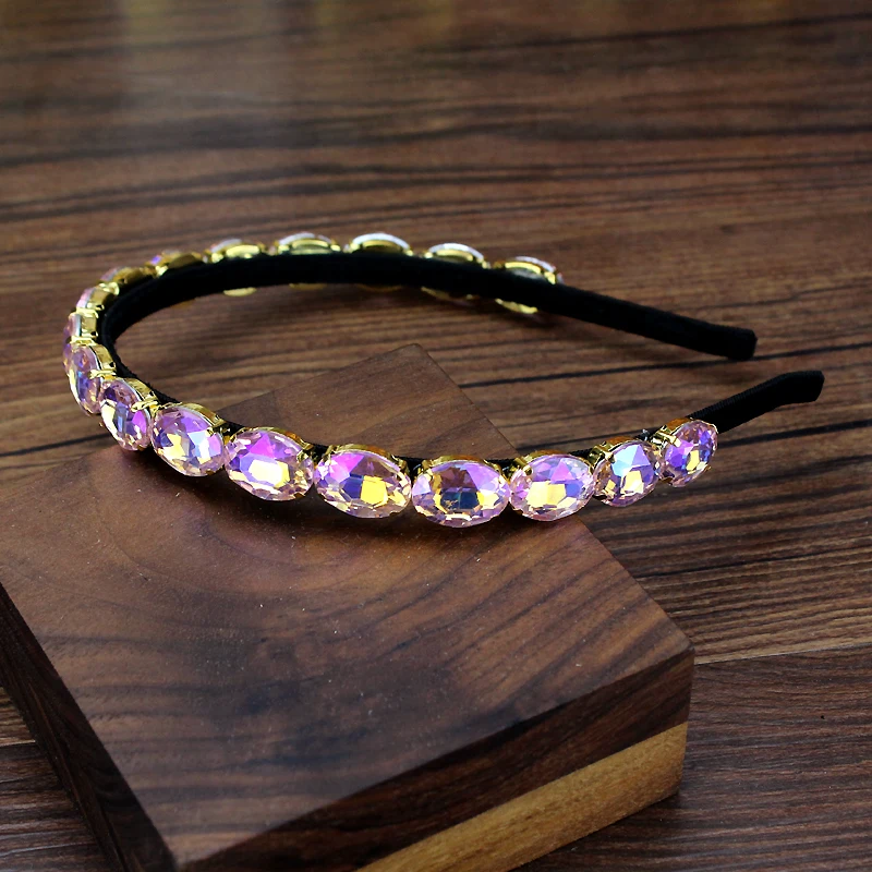 Романтический блестящие AB Розовый овальный Роскошная обувь с украшением в виде