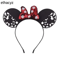 1pc new 3 5 glitter sequins dot bow hollow mouse ears hairband for girls trendy headband chic kids headwear hair accessories