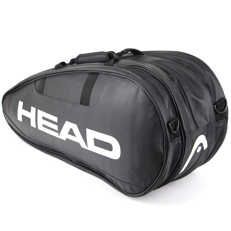 100% PU черная голова теннисная Сумка Многофункциональная большая Capaicity сумка для