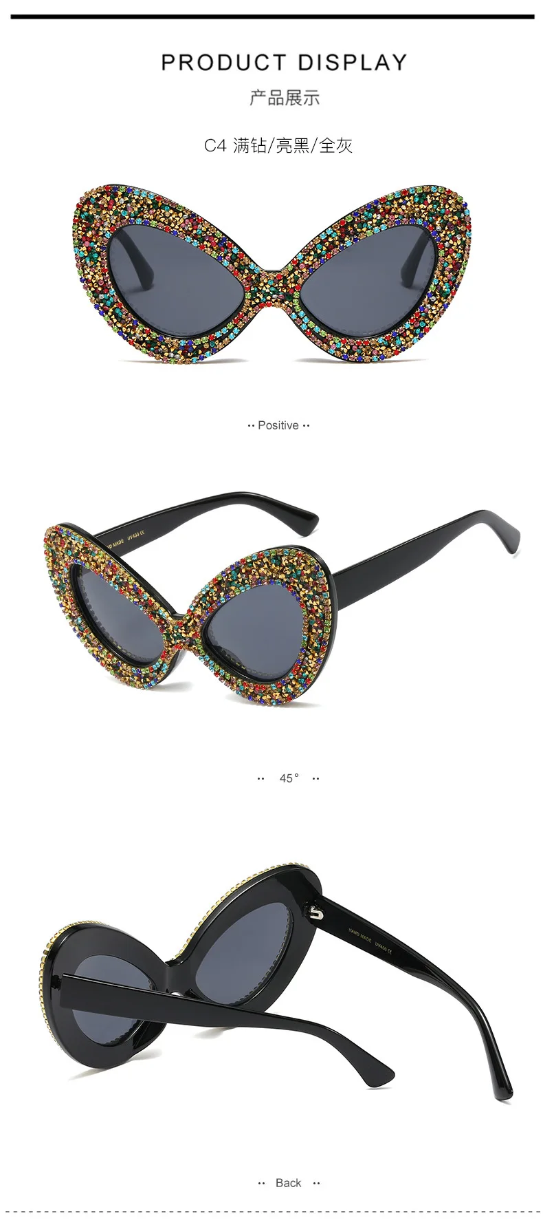 

2020 New Luxury Cat Eye Sunglasses Women Rhinestone Pearl Sun Glasses Female Fashion Sexy Cute Ladies Eye Wear Colorful Diamond