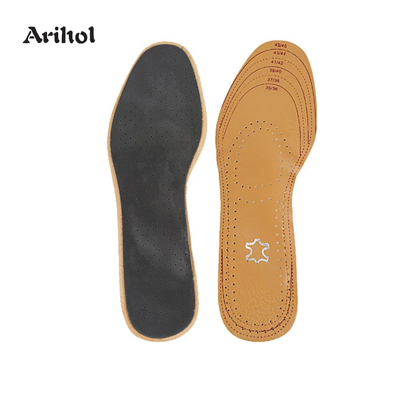 Стельки из натуральной кожи с поддержкой свода стопы дышащие удобные вставки для