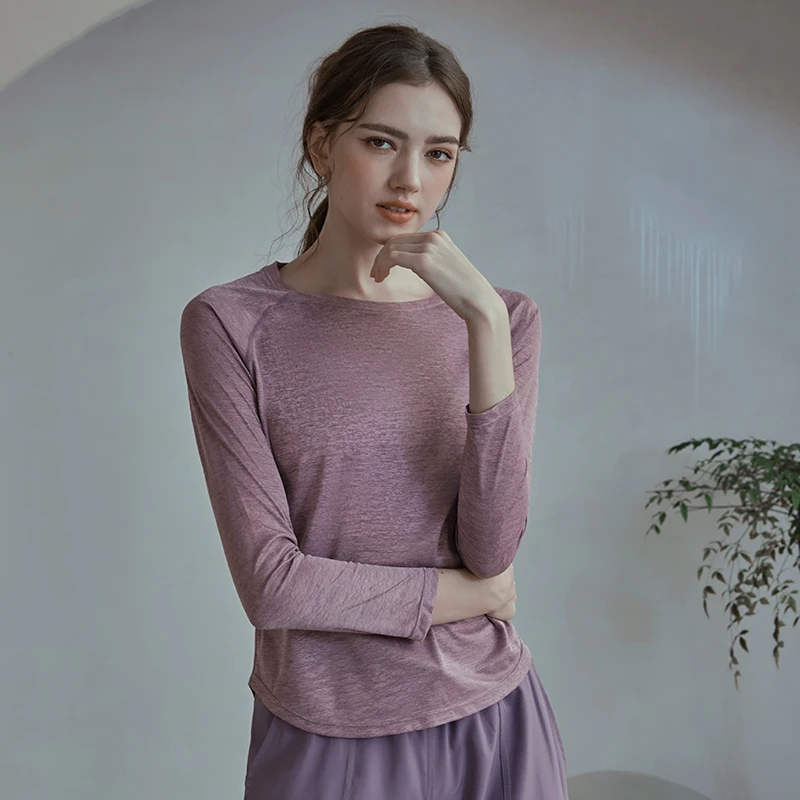 Loose Yoga Shirts Women Sexy Mesh Back Long Sleeves Breathable Fitness Workout T-shirts Quick Drying Sport Wear for Women Gym