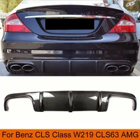 carbon fiber rear bumper lip diffuser for benz cls class w219 amg bumper 2006 2010 car accessories