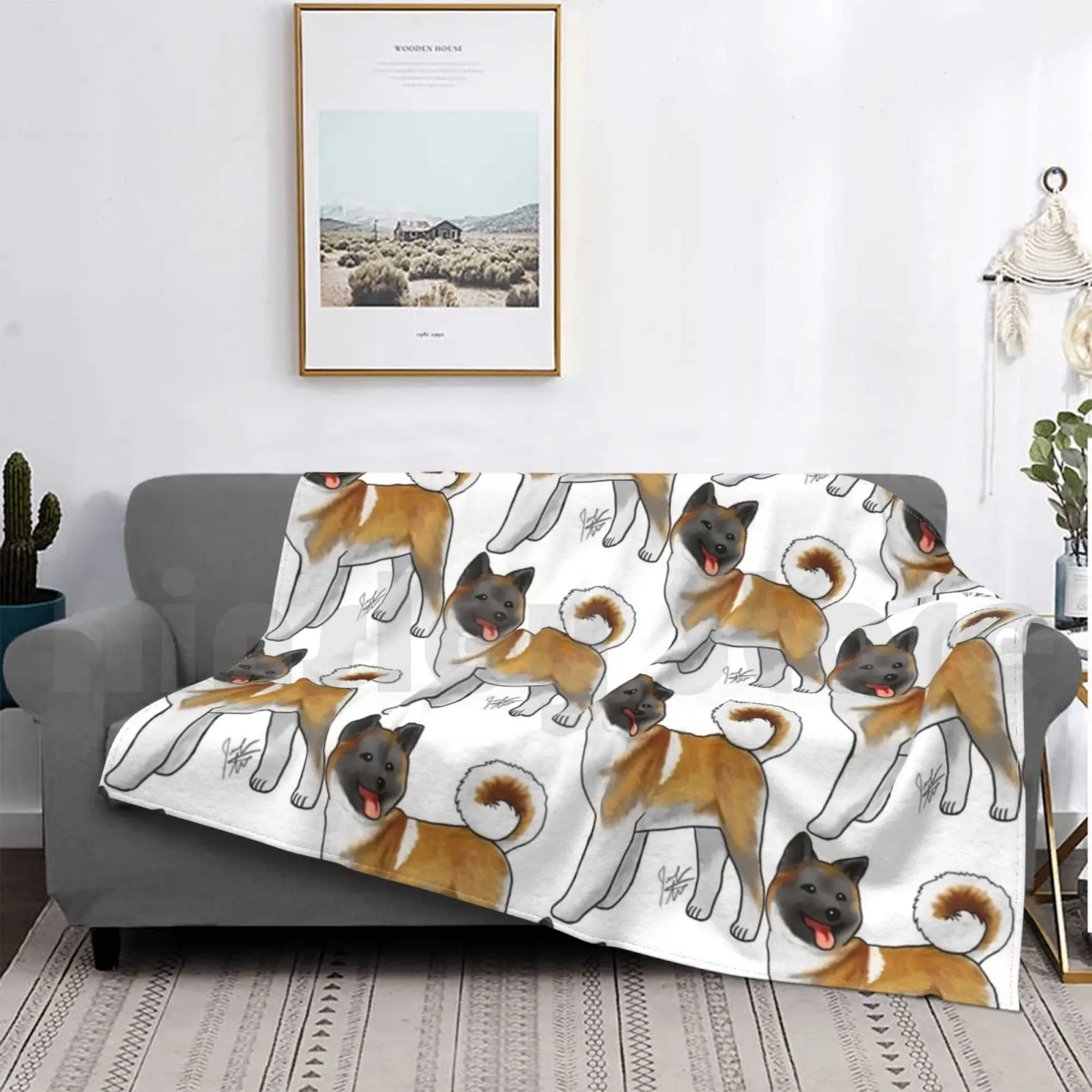 

Blanket Akita-Brown / Fawn 1713 Akita Dog Dogs Puppy