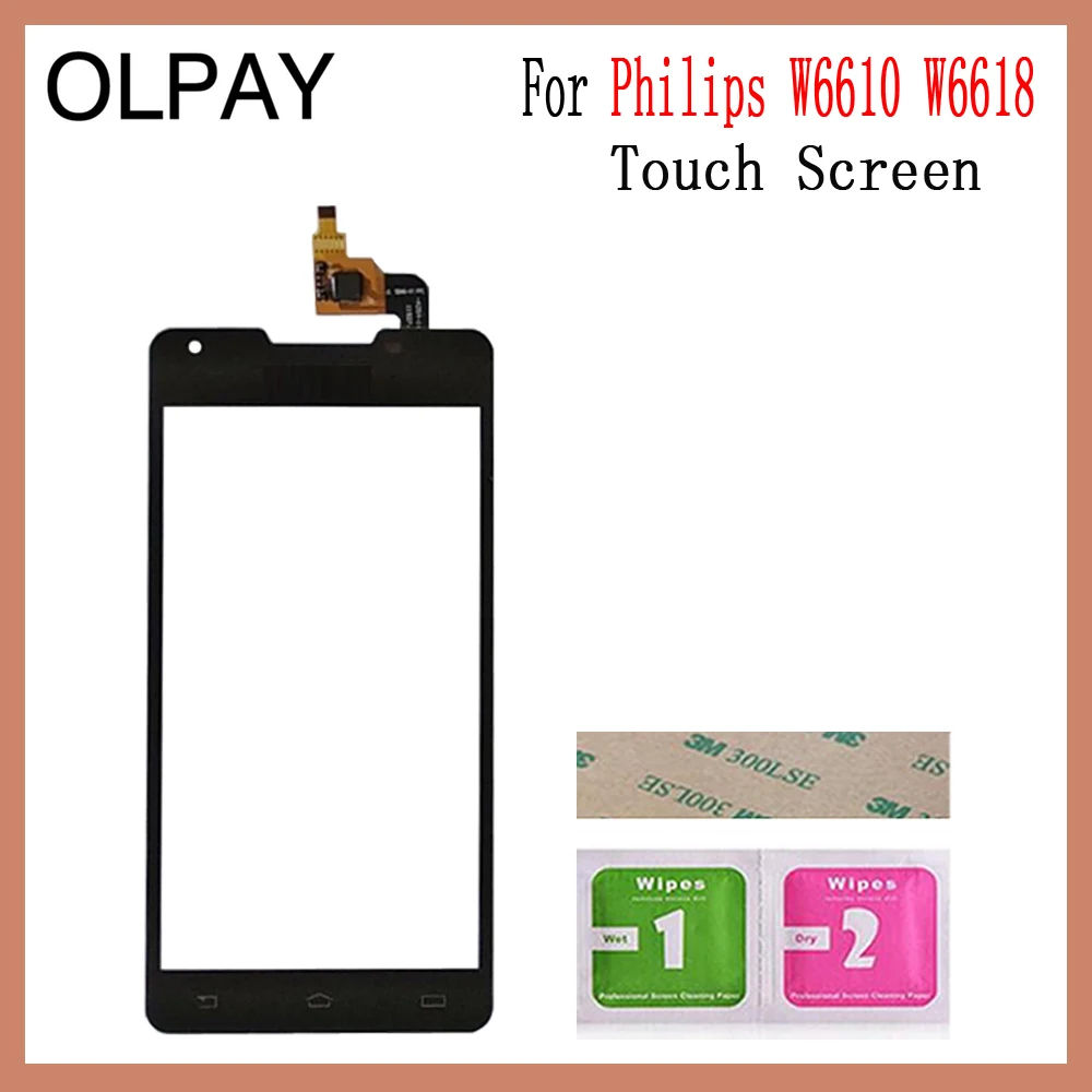 Black No Tools Мобильный телефон 5,0 ''дюймовый сенсорный экран для Philips W6610 W6618 Сенсорное стекло дигитайзер панель объектив сенсор заменить аксессуары - Цвет: Black No Tools