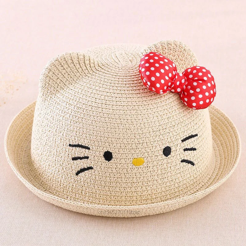 Sanrio Hello Kitty Baby Hat Summer Children's Straw Hat For Children Girls Kids Princess Spring Autumn Sailor Hats Travel Cap enlarge