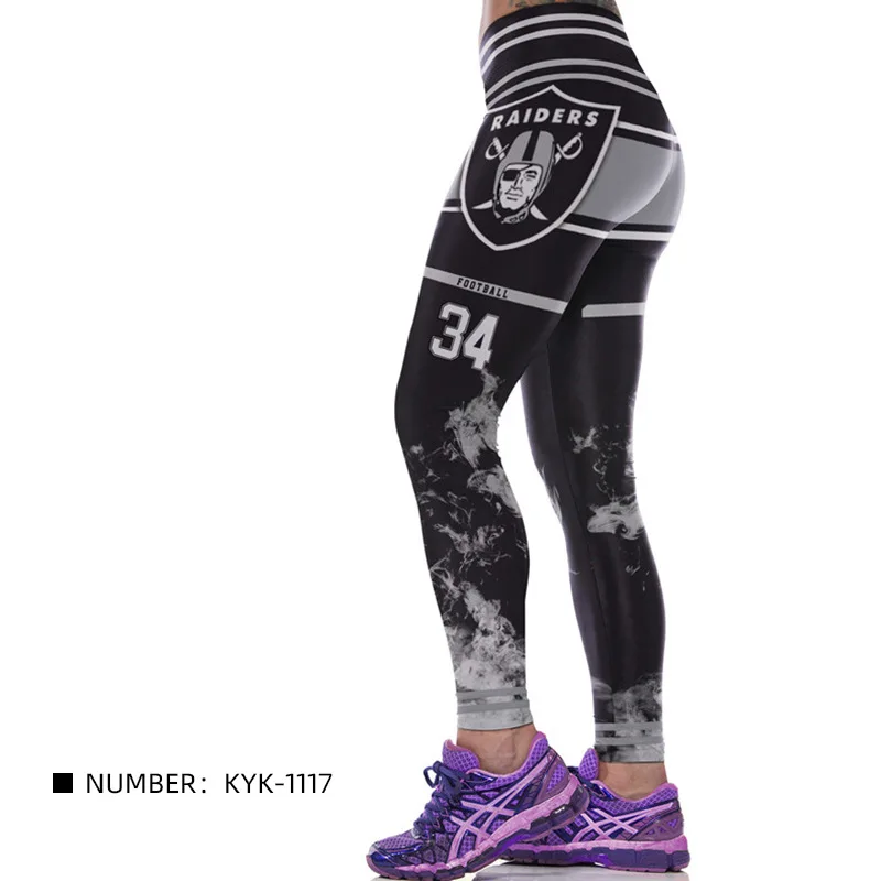 2020 New Running Fitness Pants European American Yoga Rugby Team Digital Printing Hip High Waist Sports Leggings | Спорт и