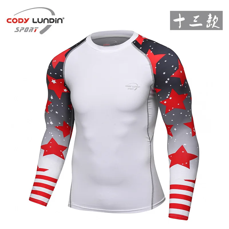 Men Fitness Sport T Shirt Long Sleeve Gym Compression Shirt Bodybuilding Workout MMA Cycling Training Quick Dry Fit Sweatshirt