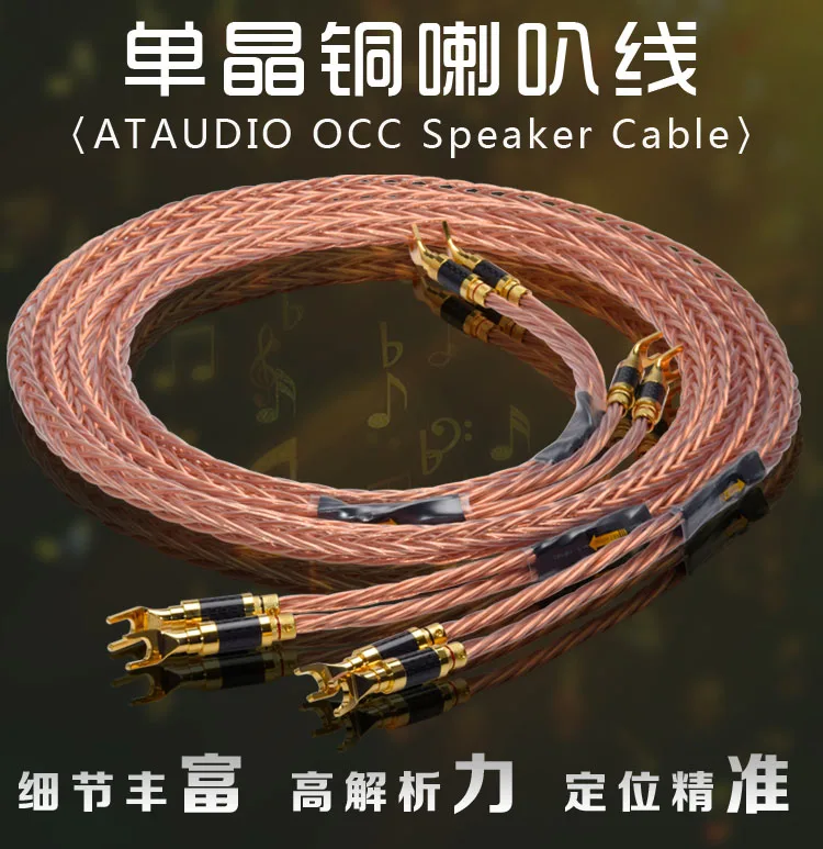

Hi-Fi 7N OCC кабель динамика, высококачественный кабель динамика с золотым покрытием из углеродного волокна, штекер банан Y