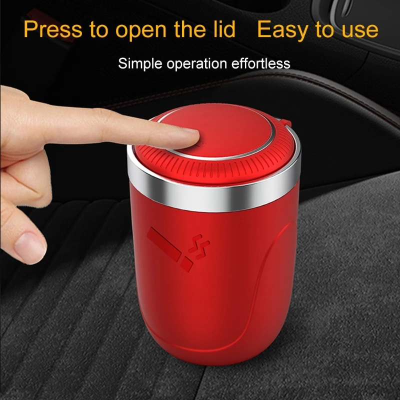  Car Ashtray with LED Light Push Type Multifunctional Auto Vehicle Cigarette Holder Interior Decoration | Автомобили и мотоциклы