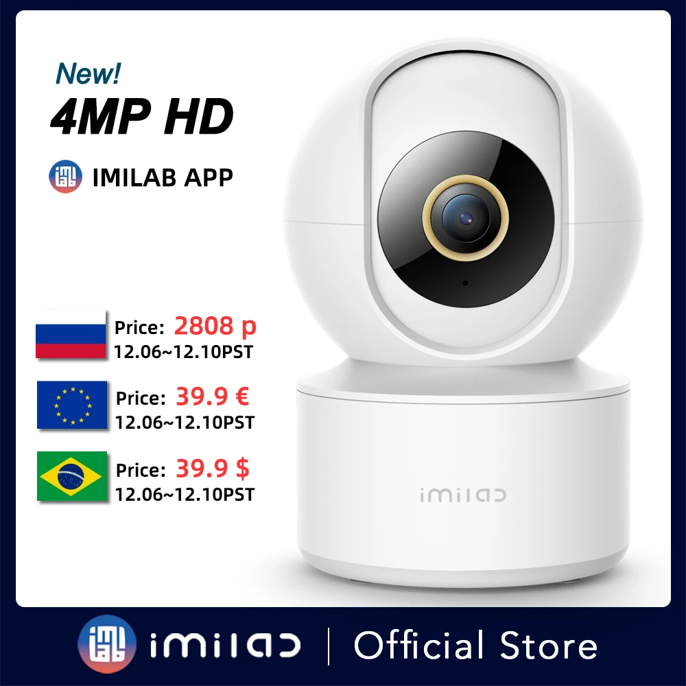 IMILAB C21 2.5K WiFi Ip Camera Indoor Home Security Vedio Surveillance Internet 360°Starlight Night Vision CCTV Cam IMILAB App