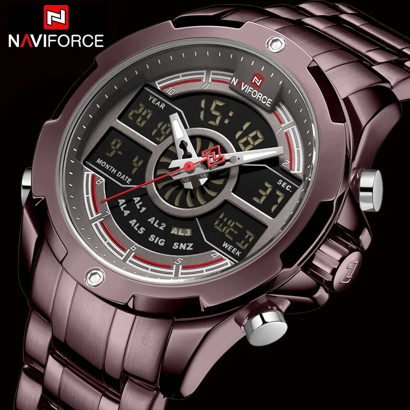 

NAVIFORCE Watch Men Digital Dual Display Watches 2020 New Luxury Brand Waterproof Quartz Wristwatch For Male Relogio Masculino