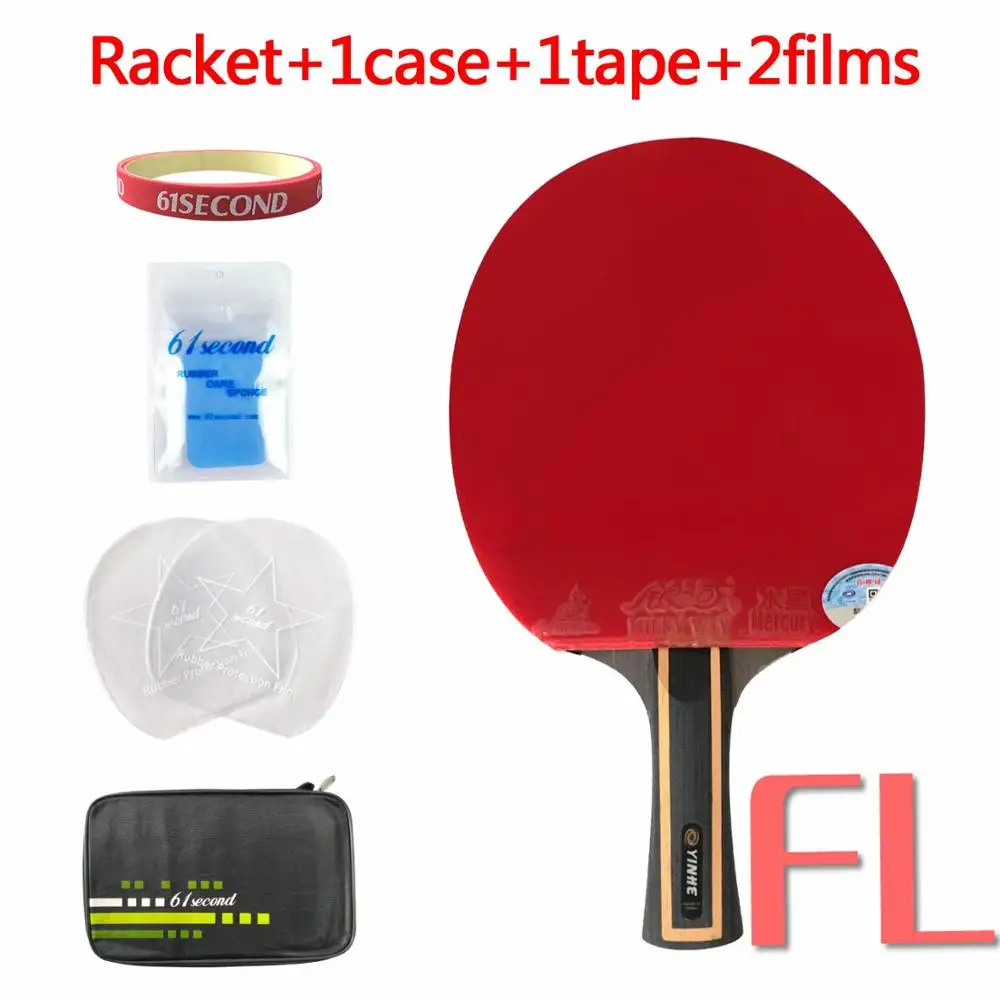FL with F 1case Профессиональная ракетка-весло для настольного тенниса Galaxy YINHE Mercury.13 Y-13 лезвие с 2x Mercury II Rubbers Long Shakehand FL - Цвет: FL with F 1case