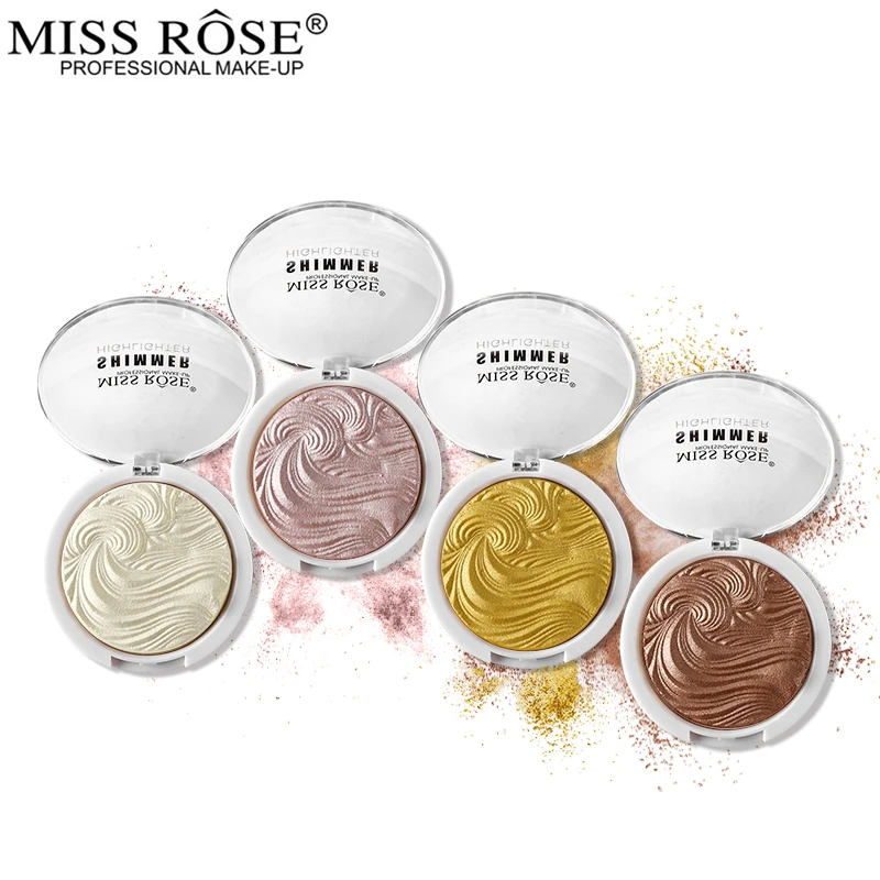 Пудра Miss Rose для лица 12 цветов на выбор 3D мерцающий хайлайтер палитра осветитель
