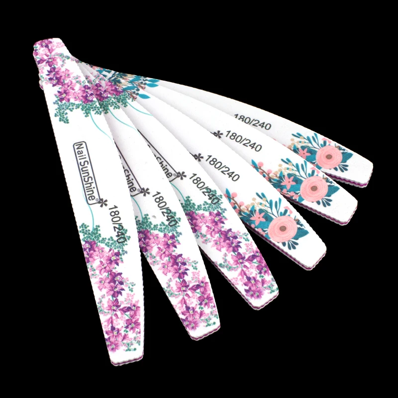 

5 шт./лот двухсторонняя пилка для ногтей 180/240 белая наждачная бумага доска буферная Полировка шлифовальный Маникюр Аксессуары для ногтей фа...