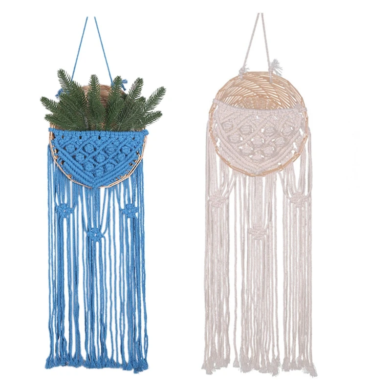 

Hand-Woven Cotton Tassels Homestay Flower Shop Store Decor Wall Hanging