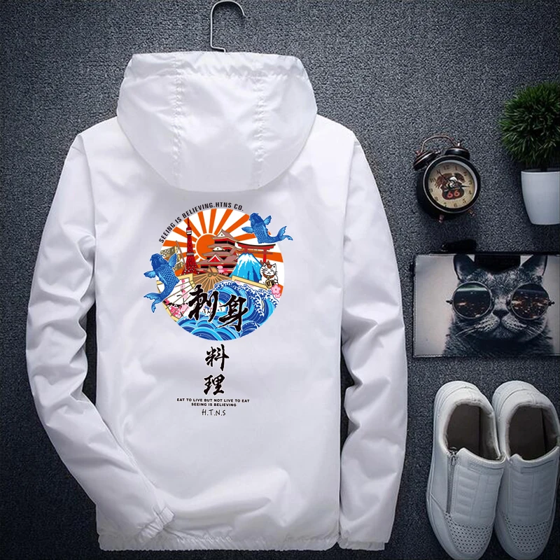 

New Men's Casual Hooded Bomber Jacket Spring Autumn Hip Hop Plus Size 7XL Windbreaker Sportswear Zipper Jacket Coat Outwear