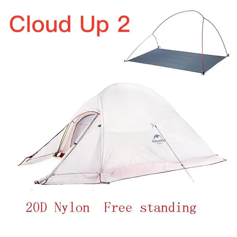 CloudUp2 Gray-skirt Naturehike модернизированная серия Cloud Up Сверхлегкая походная палатка Водонепроницаемая походная палатка 20D нейлоновая палатка с бесплатным ковриком - Цвет: CloudUp2 Gray-skirt