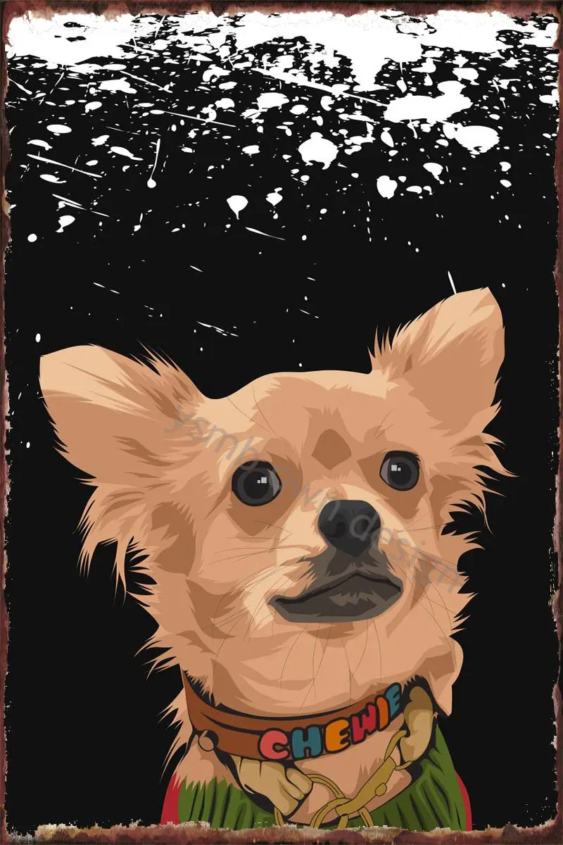 

Милая векторная собака чихуахуа, металлическая вывеска, жестяная вывеска, оловянные пластины, декор на стену, ретро, винтажный стиль, для ху...