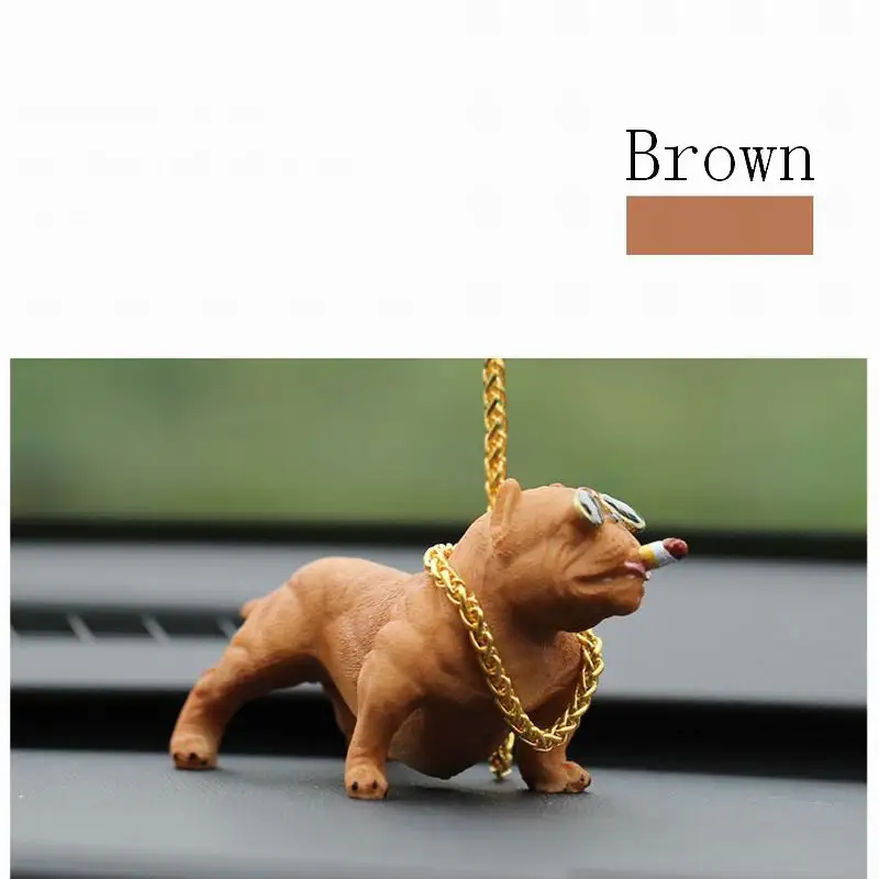 Brown 1 шт., яркий орнамент для автомобиля собаки, резиновая кукла для собаки, Милая модель собаки, ограниченная серия, автомобильный декор, аксессуары для интерьера, универсальные - Название цвета: Brown