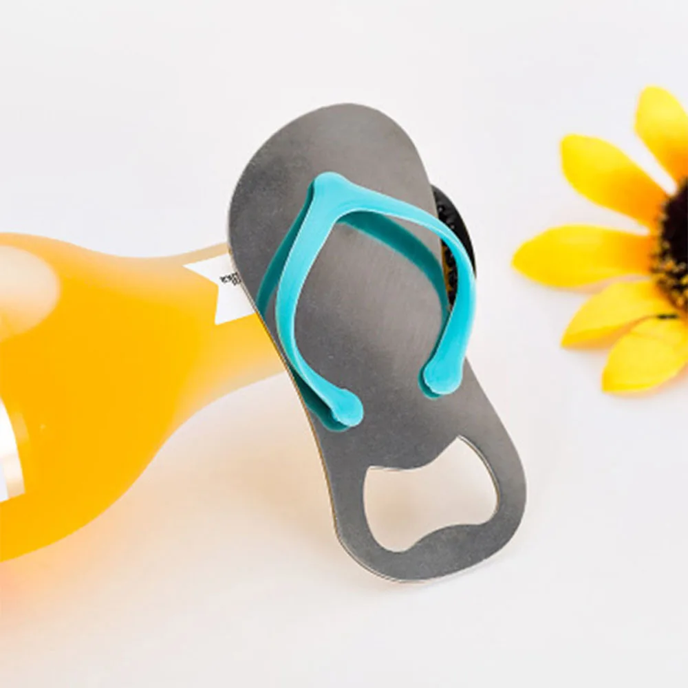 

Personalized Stainless Steel Flip Flops Shaped Wine Beer Bottle Opener Bar Soda Drink Cap Opener Churchkey Kitchen Supplies