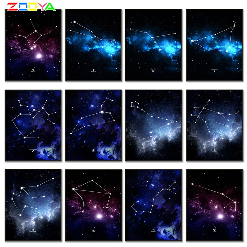 

ZOOYA 3D Painting Diamond Embroidery Constellation Diamond Painting 5D Diy Full Drill Diamond Mosaic Sterrenbeeld Painting 2Jh13