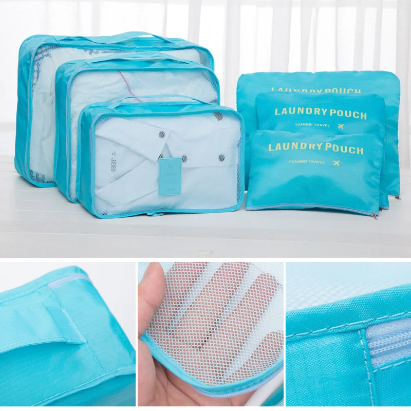 

6pcs/set Portable Oxford Cloth Storage Bags For Clothes Underwear Socks Travel Luggage Suitcase Organizer Cosmetic Pouch Bag