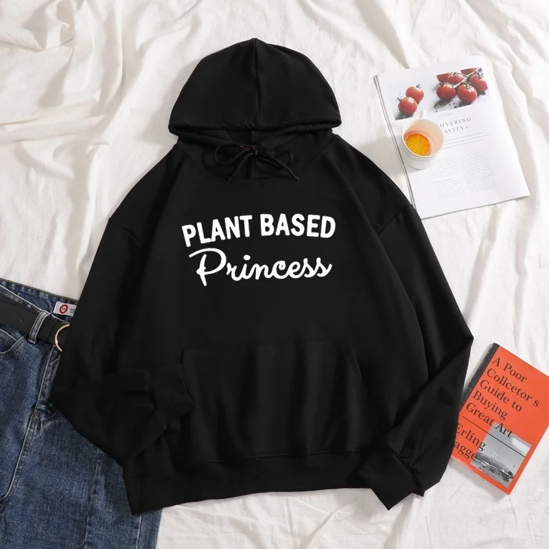 

2020 new cotton plant based princess letter printing Pure Color Casual Long Sleeve plus size winter hooded hoodies