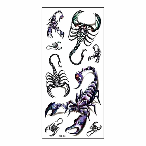Men Fashion Cool Funny 3D Scorpion King Temporary Waterproof Tattoo Sticker | Красота и здоровье