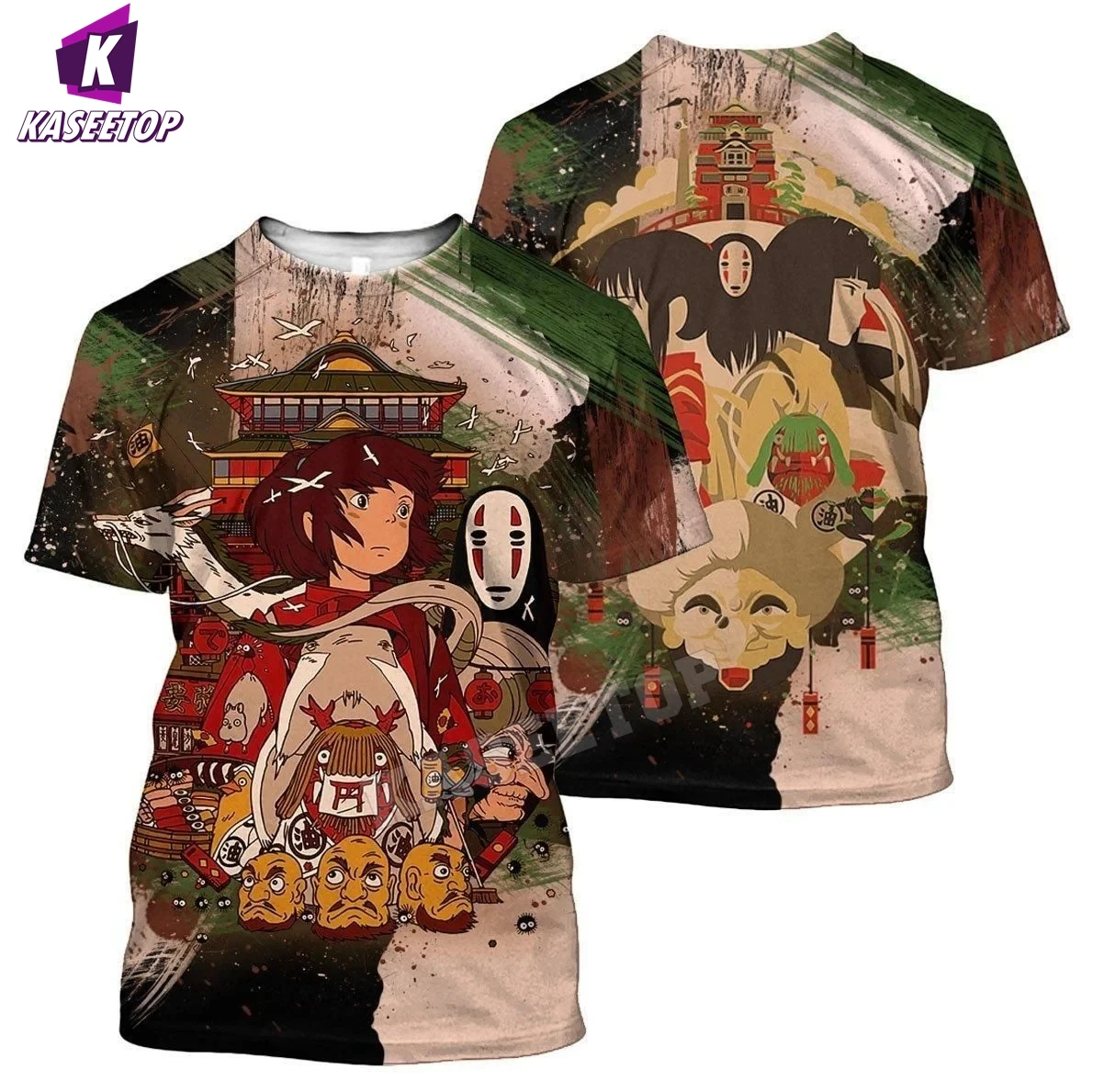 

Anime Studio Ghibli spirited away 3D Printed men t shirt Totoro Harajuku Short sleeve shirt Summer street Casual Unisex Tshirt