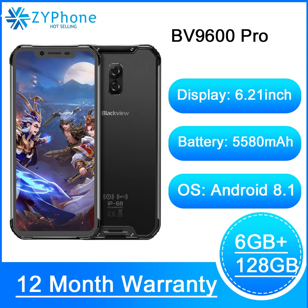 Blackview BV9600 Pro оригинальный IP68 Водонепроницаемый прочный смартфон 6 ГБ 128 Android 8 1 19:9 FHD