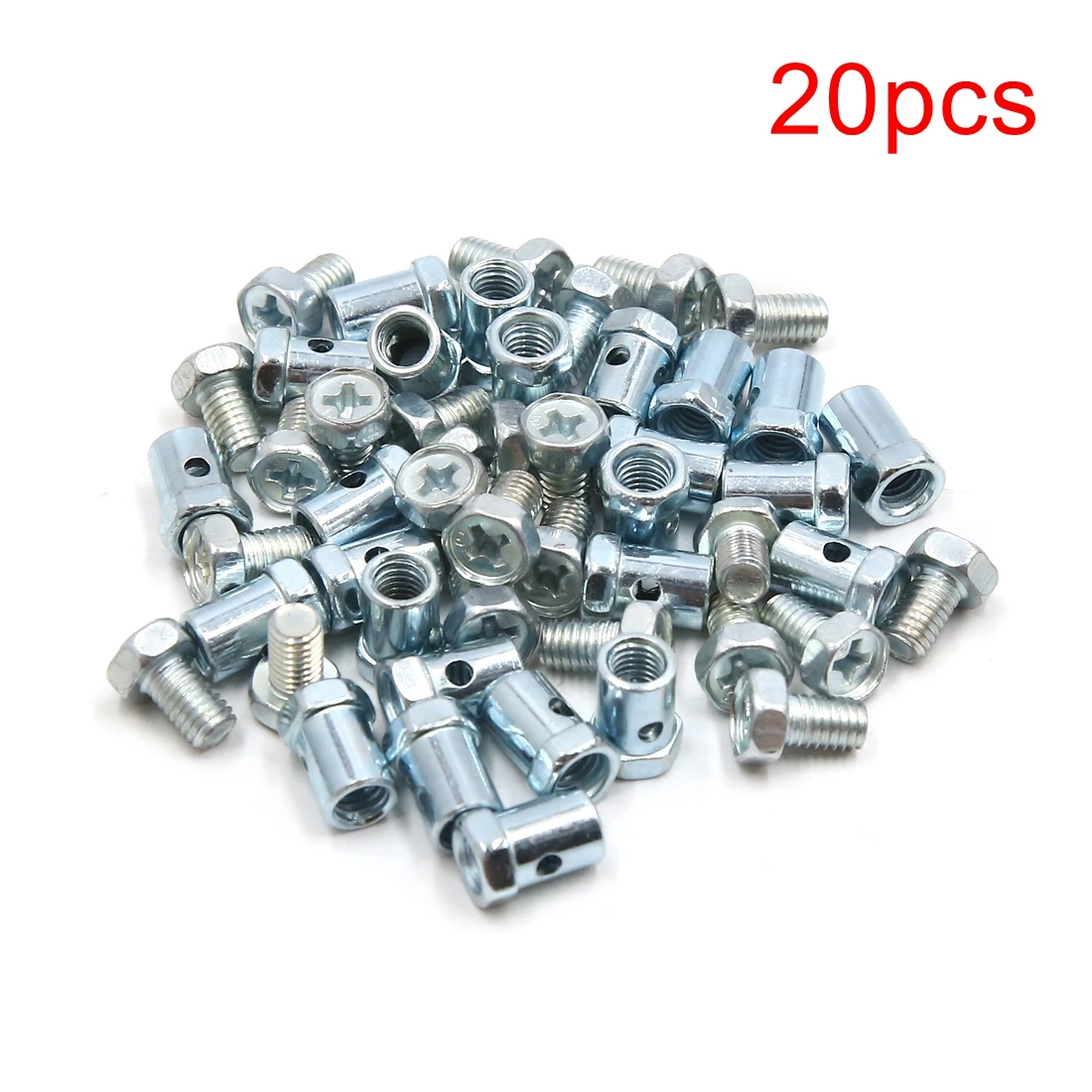 20pcs UXCELL 10 шт. 20 шт. 50 шт. 70 шт. 5 мм резьба Диаметр Серебряный тон резьба Dia тормозной кабель провода без пайки ниппель винт для мотоцикла - Цвет: 20pcs