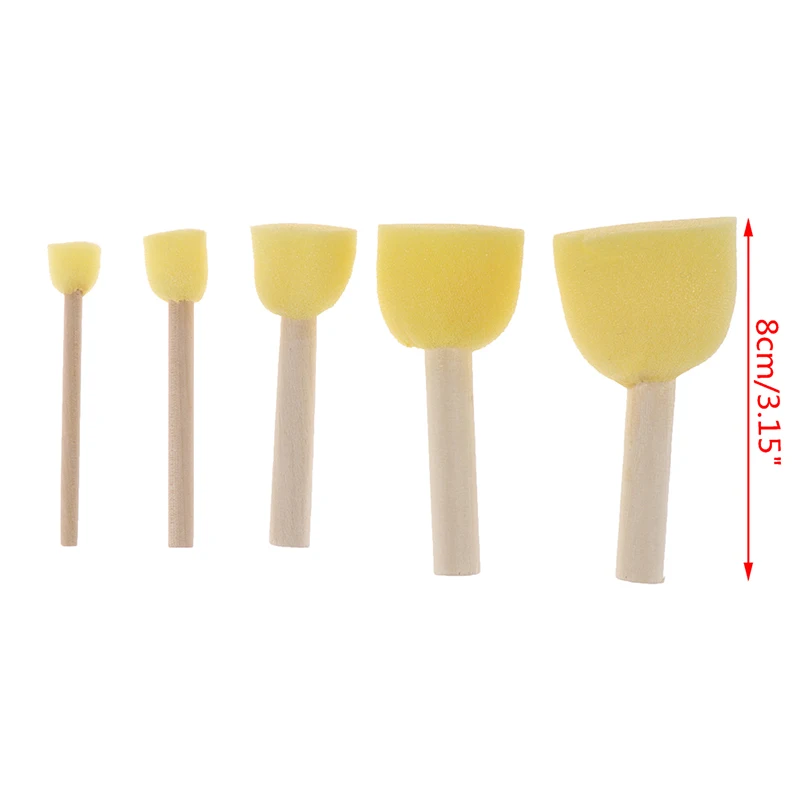 

5Pcs/set Wooden Sponge Paint Brush Kids Children Flower Graffiti Art Drawing Painting Toys School Stationery Supplies