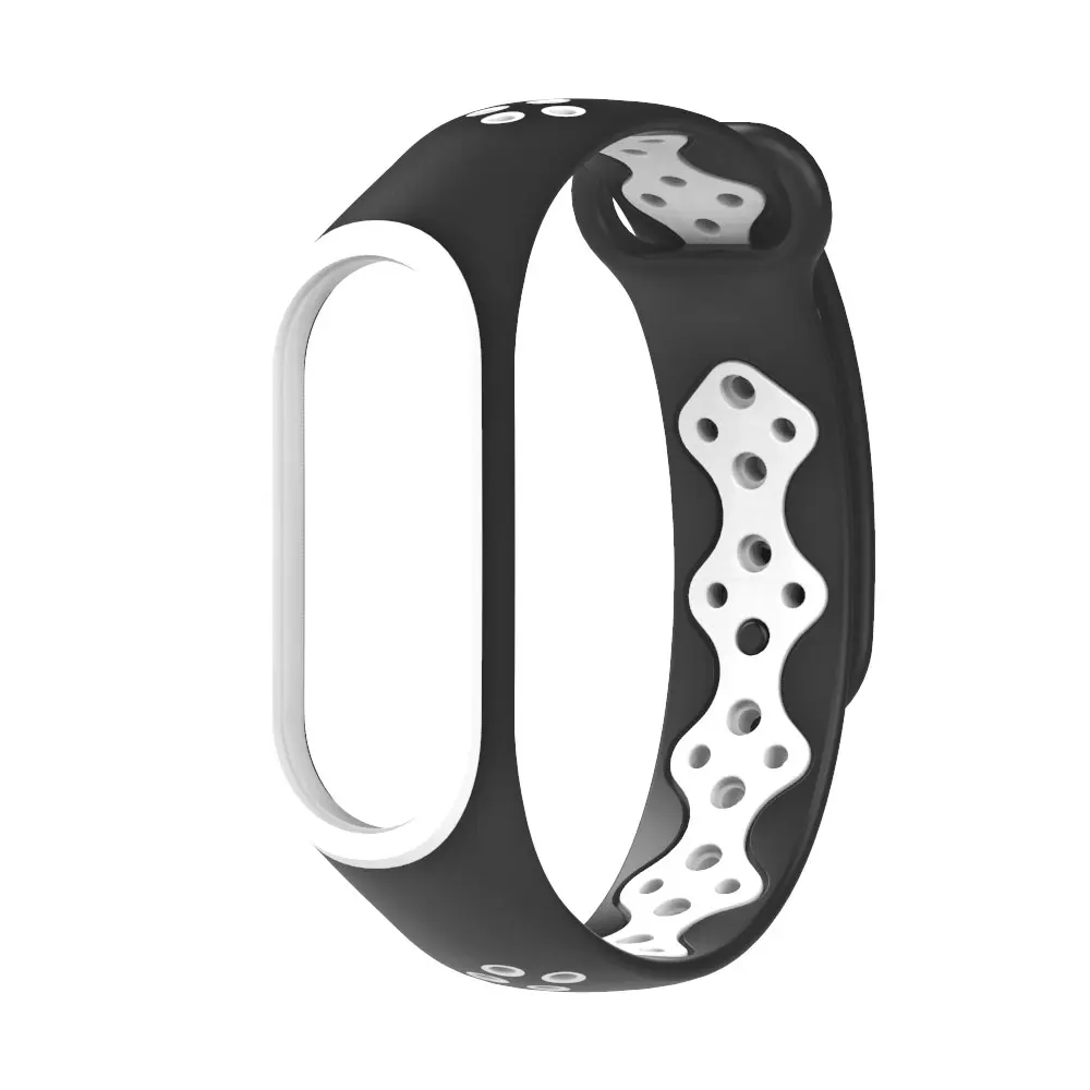 Mi Band 4 ремешок на запястье для Xiaomi mi band 3 спортивный силиконовый браслет для Xiaomi mi band 2 Band 3 Смарт-часы - Цвет: BlackWhite