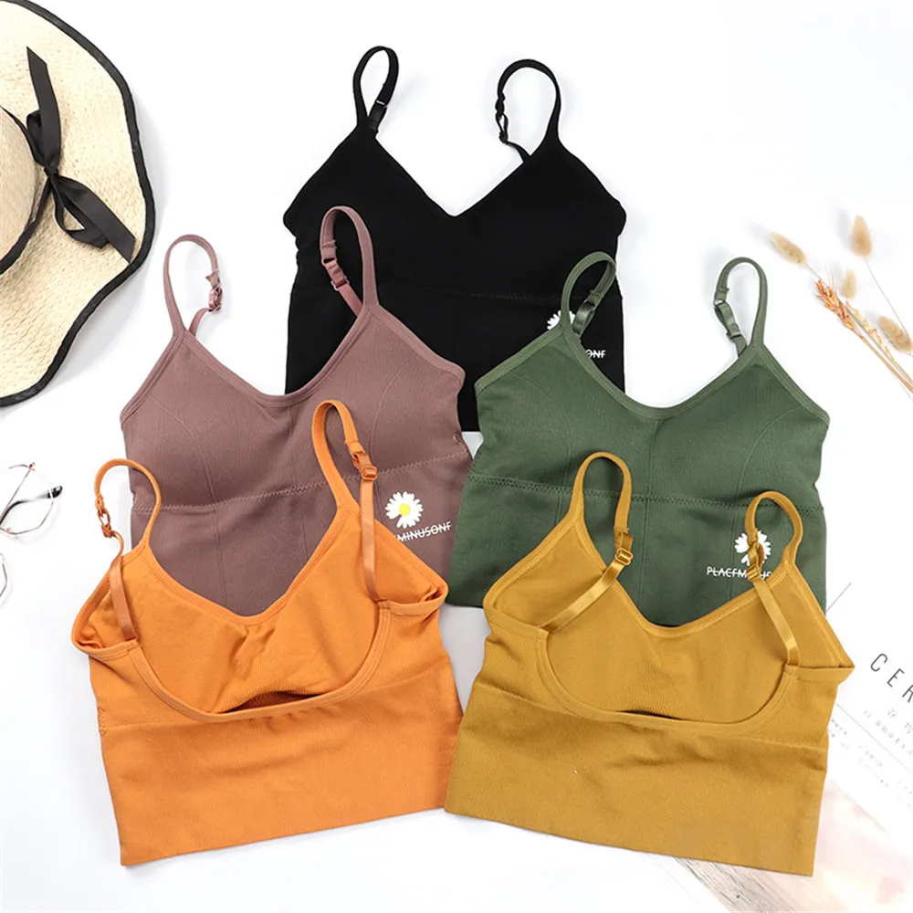 Симпатичный Укороченный бюстгальтер с маргаритками для девушек школьников