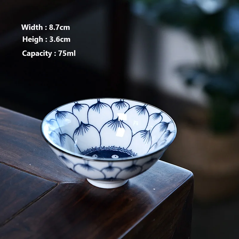 

New Blue and White Porcelain Tea Cup Ceramic Personal Teacup Master Tea Bowl Kung Fu Set Tea Japanese Single Cups 40/50/75ml