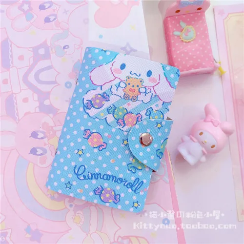 1 шт. прекрасный мультфильм Мелодия Cinnamoroll кредитный держатель для карт для женщин дорожные карты Кошелек из искусственной кожи Пряжка Бизнес ID держатель для карт s - Цвет: cinnamoroll