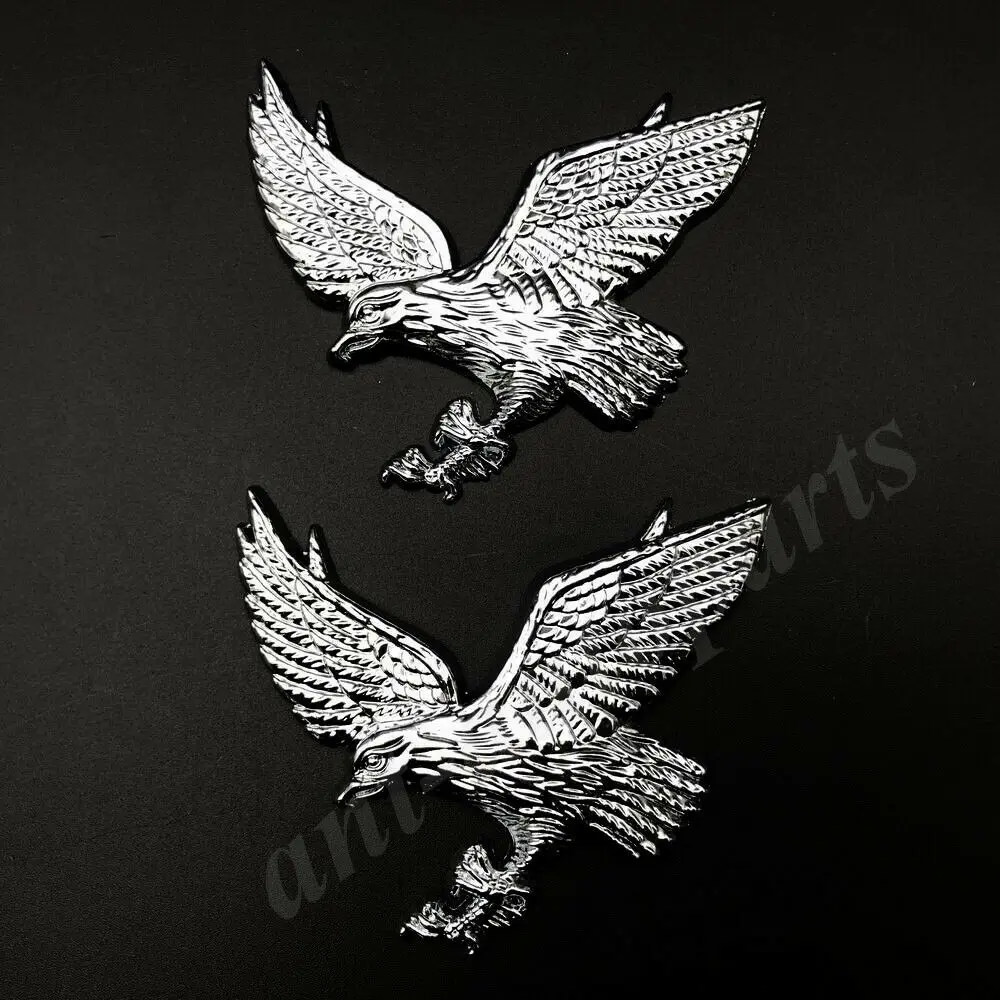 2pcs 3D Chrome Metal Eagle Hawk Logo Car Trunk Rear Emblem Badge Decal Sticker | Автомобили и мотоциклы