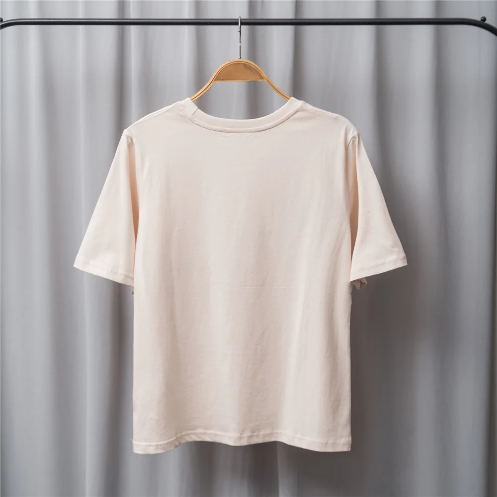 

Letter print women t-shirt simple casual women t-shirt o-neck wild short sleeve tee