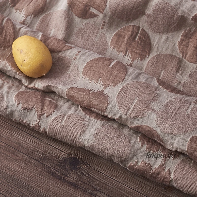 

Original hemp cotton jacquard three-dimensional brand clothing fabric High-end linen fabric