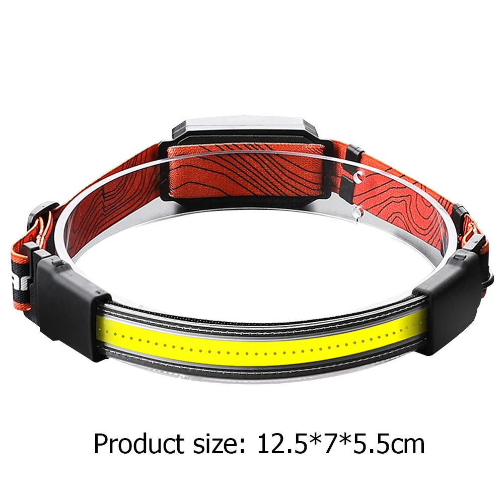 

COB LED Mini Headlamp Riding Headlamp Head Torch Light USB Rechargeable Work Light 3 Modes Red Warning Strobe Camping Light