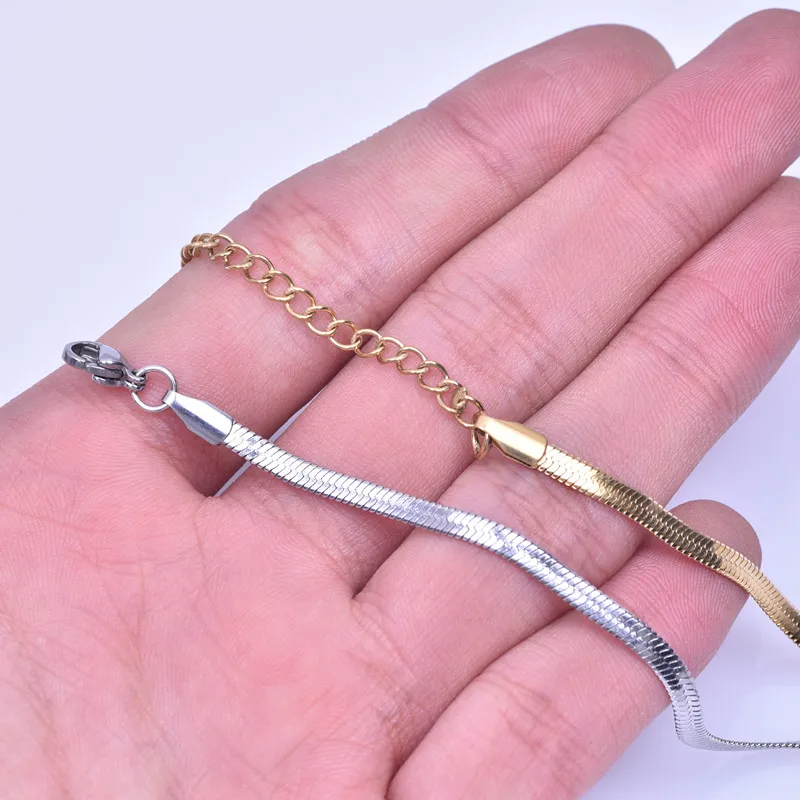 Многоразмерные змеиные цепи из нержавеющей стали для женщин и мужчин ювелирные