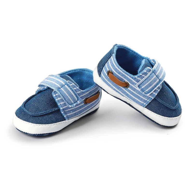 

2020 Baby Crib Casual Shoes Boy Girl Unisex Infant Striped Soft Sole Frist Walking Shoes 0-18M