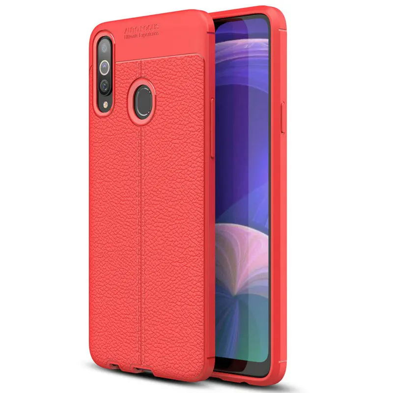 30 шт./лот для Samsung Galaxy A20S Тонкий чехол из ТПУ с текстурой личи A10S противоударный